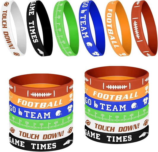MIAHART Football Theme Bracelets Silicone Wristband for Sport Theme Birthday Party Favors, 6 Styles (34)