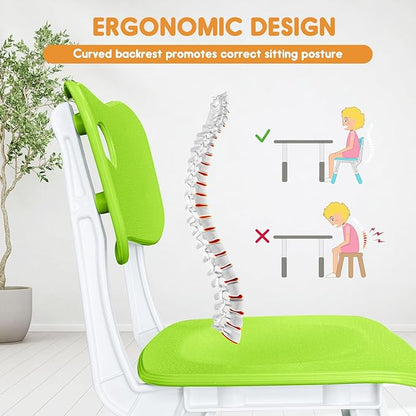 Kid Chairs Indoor 3 Level Adjustable Suitable for Children Age 2-6. Toddler Chairs Maximum Load-Bearing 220LBS for Family Classroom and Nursery Kids Activity Chair Set