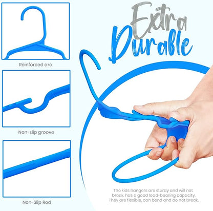 Utopia Home 20 Pack Kids Hangers - 11.5 Inch Plastic Baby Hangers for Closet - Childrens Hanger for Clothes & Infant Hanger for Closet - (Blue)
