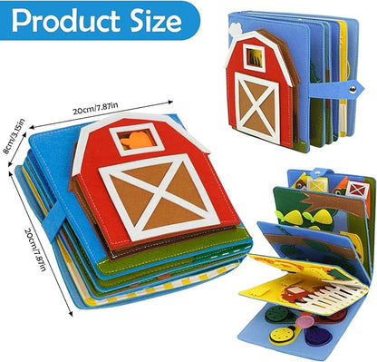 Montessori Busy Book , Felt Quiet Book for Baby, Preschool Early Learning Educational Toys for Kids Age 3 4 5 6 Years, Develops Fine Motor Skills,Toddlers Activities Toy for Airplane Car Travel