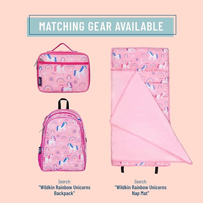 Wildkin Kids Insulated Lunch Box Bag for Boys & Girls, Reusable Kids Lunch Box is Perfect for Elementary, Ideal for Snack Bento Bags (Rainbow Unicorn)