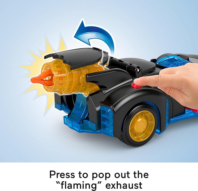 Fisher-Price Imaginext DC Super Friends Batman Toy Shake & Spin Batmobile with Poseable Figure for Pretend Play Kids Ages 3+ Years