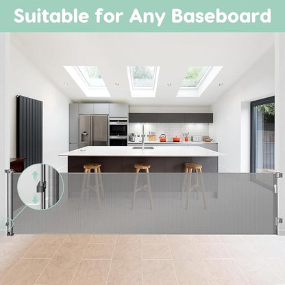 90 Inch Extra Wide Baby Gates Extra Wide Retractable Baby Gates for Dogs Indoor Outdoor Retractable Gate Super Wide Retractable Dog Gate Extra Long Baby Gate for Large Openings Extra Large Pet Gates