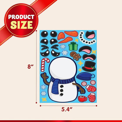 JOYIN 36 Pcs Christmas Make-a-face Sticker Sheets Make Your Own Xmas Characters Sticker with Santa Santa, Gnome, Reindeer, Snowman, for Kids Party Favor, Art Craft Supplies, Classroom Activities Game