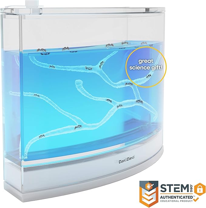 Light-up Ant Farm Terrarium Kit for Kids – LED Habitat for Live Ants with Nutrient Rich Gel - Watch Them Dig Their Own Tunnels - Nature Learning, Science Toys, Experiment Gift for Boys & Girls