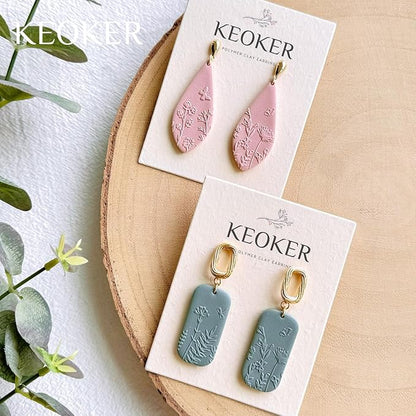 KEOKER Polymer Clay Texture Sheets Set, Works with Polymer Clay Cutter, Same Effect as Polymer Clay Texture Roller, Texture Sheets