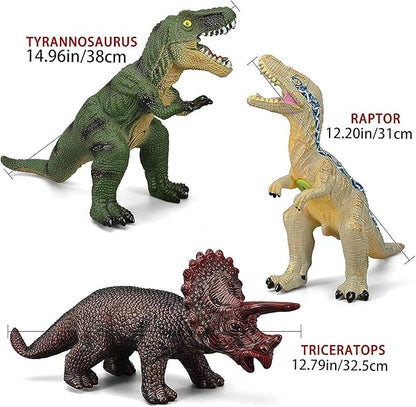 6 Piece Jumbo Dinosaur Toys for Kids and Toddlers, Dinosaur Toys for Kids 3-5, Large Soft Dinosaur Toys for Dinosaur Lovers - Perfect Dinosaur Party Favors, Birthday Gifts