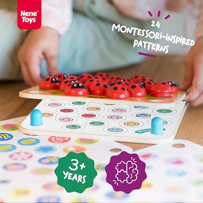 Nene Toys Educational Memory Extension Cards - 24 Extra Themed Patterns – Additional Matching Cards with Numbers, Letters, Animals, Body Parts Exclusive Size