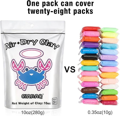 CiaraQ White Air Dry Clay, DIY Modeling Clay, Easy to Use for Children and Artists. 10 oz/Bag