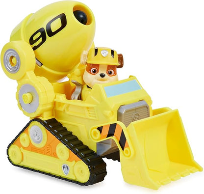 Paw Patrol, Rubble’s Deluxe Movie Transforming Toy Car with Collectible Action Figure, Kids Toys for Ages 3 and up