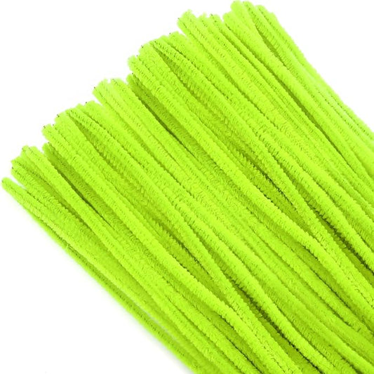 TOAOB 100pcs Pipe Cleaners Fluorescent Yellow Pipe Cleaners Chenille Stems 6mm x 12 Inch Fuzzy Sticks Crafts Supplies for DIY Art Crafts Decorations