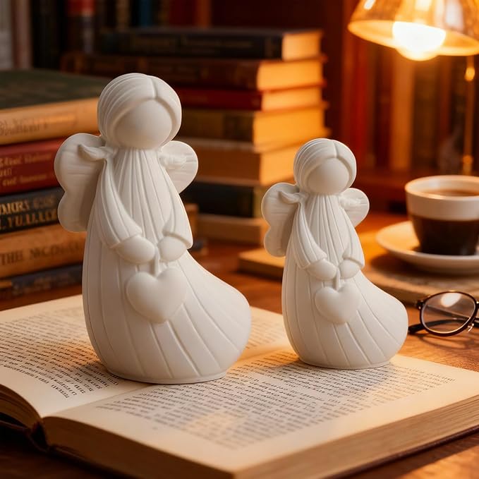 2Pcs Angel Resin Silicone Mold Set Clear Epoxy Resin Casting Molds for Flower Preservation DIY Bookends Art Crafts Home Decor Ornament Keepsake Making Casting Projects Soap Clay Candle