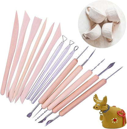 Polymer Clay Tools,25Pcs Pottery Sculpting Tools Set with Plastic Case for Ceramic Modeling Carving Kids Beginners