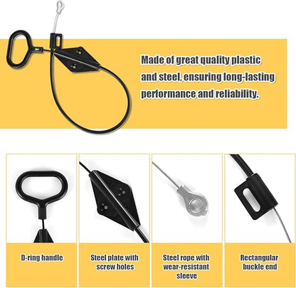 Recliner Pull Handle Replacement, Black Recliner D Ring Replacement Parts Compatible with Lazy Boy D Ring Couch Sofa Recliner Release Cable Pull for Lazyboy