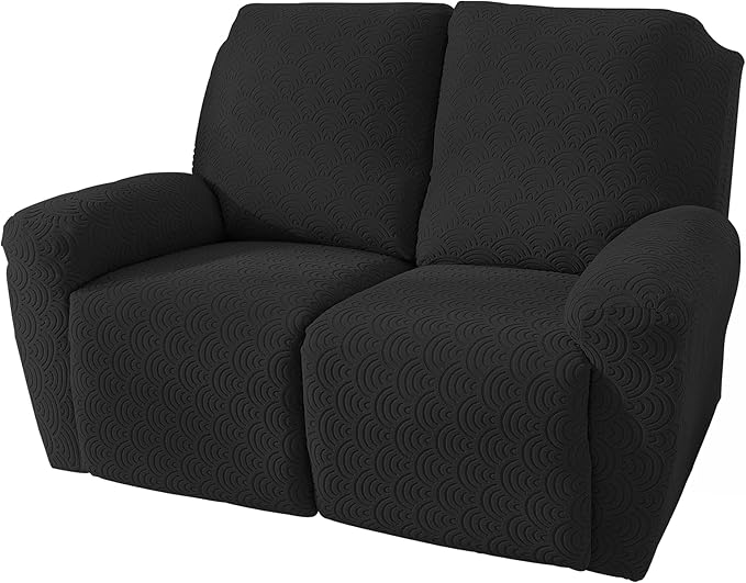 NORTHERN BROTHERS Loveseat Recliner Cover, Reclining Loveseat Covers, Love Seat Recliner Cover, Recliner Sofa Covers 2 Seater, Black