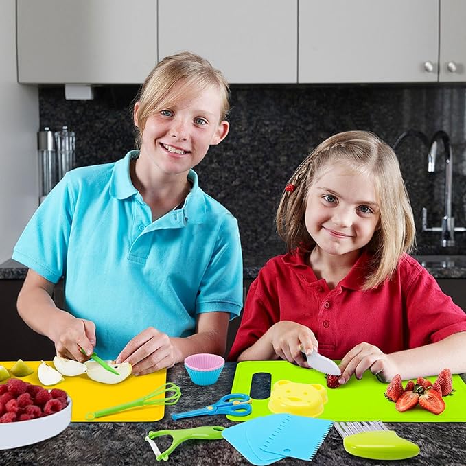 Toddler Knife Set - 23 Pcs Kids Knife Set for Chopping, Mini Chef Knife Set for 2 3 4 5 6 7 8 9 10 Year Old Girl Boy Gift