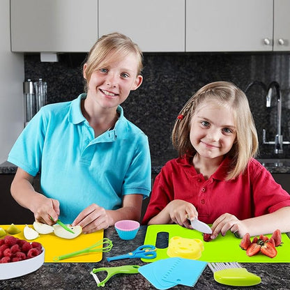 Toddler Knife Set - 23 Pcs Kids Knife Set for Chopping, Mini Chef Knife Set for 2 3 4 5 6 7 8 9 10 Year Old Girl Boy Gift