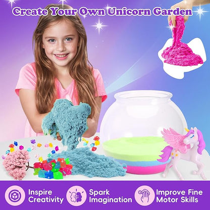 Unicorn Light-Up Terrarium Kit for Kids - Multicolor LED Night Light Unicorn Birthday Gifts for Girls - Unicorn Toys for Girls Ages 4-6 7 8 9 10 Year Old - Arts and Crafts for Girls