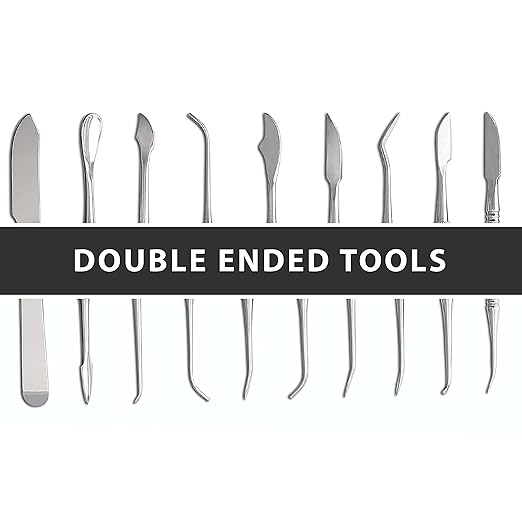 SURGICAL ONLINE Stainless Steel Wax Carvers Set, Pottery & Polymer Clay Tools, Sculpting Kit with Carrying Case