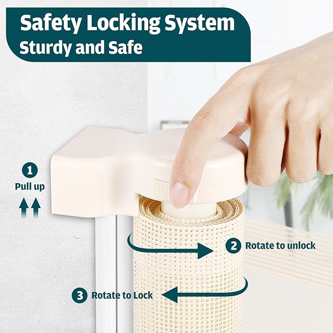 105 Inch Retractable Baby Gates Extra Wide Retractable Dog Gate Extra Wide Baby Gates for Large Openings Extra Long Dog Gates for Doorways Indoor Outdoor Extra Large Pet Gates for Dogs, Beige