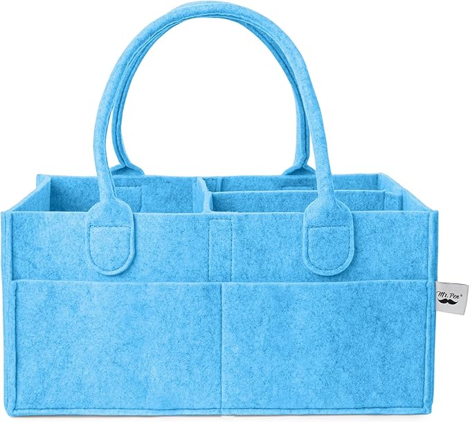 Mr. Pen- Baby Diaper Caddy Organizer, Blue, Nursery Storage Bin and Car Organizer for Diapers and Baby Wipes