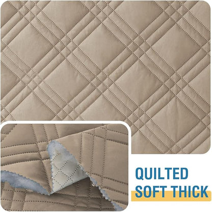 H.VERSAILTEX 100% Waterproof Recliner Cover Electric Power Lift Recliner Chair Covers with Elastic Band Recliner Cover Fitted Standard Large Power Lift Recliner with Storage Pockets,Taupe/Beige