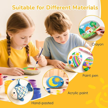 Simetufy 25 Pcs Large Rocks for Painting, 4-5 Inch River Rocks Painting Stones Smooth Flat Rocks for Painting, Natural Rocks to Paint for Arts DIY Crafts Kids Painting