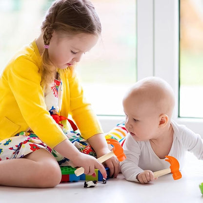 Fowecelt Wooden Hammer Toys Simulation Hammers Maintenance Tools Educational Toys for Kids Birthday Party Games Supplies