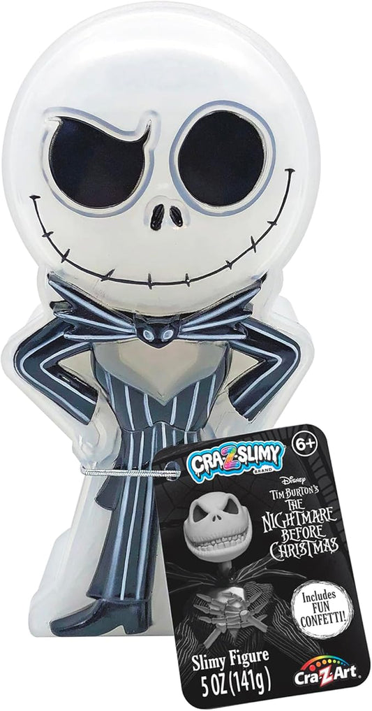 CRA-Z-Slimy The Nightmare Before Christmas Jack Skellington Slime Toy - Glossy, Stretchy, Jack Slime with Bat Shaped Confetti Mix-Ins for Boys and Girls, The Nightmare Before Christmas Kid Toy Gift