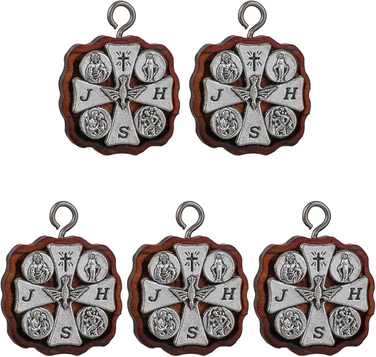 COTTVOTT Wooden Christian Jesus Cross/Orthodox Crucifix Charms Pendants for Rosary Necklace, DIY Jewelry Making Accessories Parts