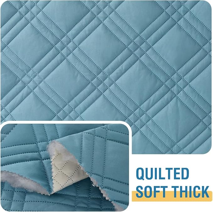 H.VERSAILTEX 100% Waterproof Recliner Chair Cover Non-Slip Sofa Slipcover with Elastic Straps for Pets, Dogs Furniture Protector for Electric Power Lift Recliner Washable with Pocket,Smoke Blue/Beige