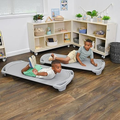 Children’s Factory SpaceLine Nap Cots, Kids Daycare and Preschool Sleeping Cot, Standard Size, Gray