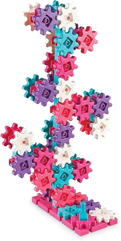 Learning Resources Gears! Gears! Gears! Deluxe Building Set Pink - Toddler Building Toys, STEM Activities, Fine Motor Skills, Critical Thinking, Birthday Gift Idea for Girls and Boys