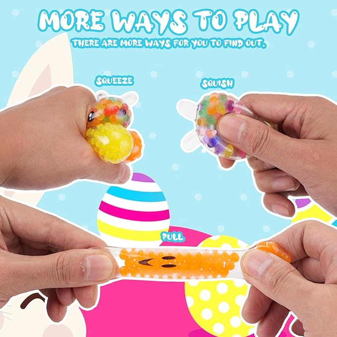 12 Pack Prefilled Easter Eggs with Squeeze Toys Inside, Easter Basket Stuffers Easter Egg Fillers, Gift Exchange and Party Favors