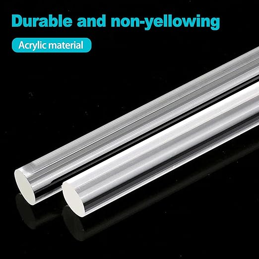 ZukoCert 4 Pcs Acrylic Rods, Clear Acrylic Sticks for DIY Crafts, 6.3 x 0.5 Inch Polymer Clay Roller Tools for Sculpting, Rolling, Crafting, Art Projects