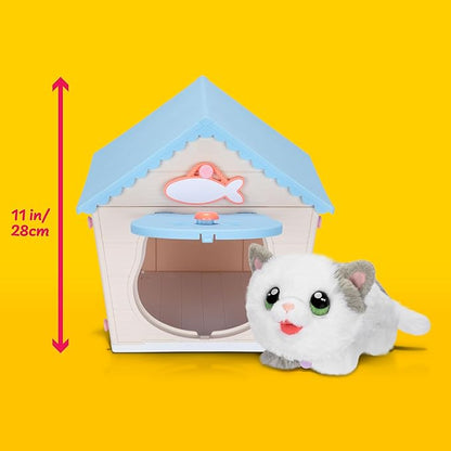 Little Live Pets My Kitty's Home | Interactive Plush Toy Kitten & House, Surprise Reveal with 25+ Sounds & Reactions. Build Kitty's Home - Easy Build DIY Home, Batteries Included. for Kids Ages 5+