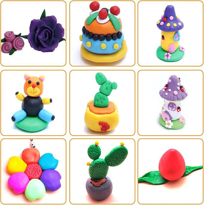 Artecho Polymer Clay, 50 Colors Modeling Clay for Kids, Christmas Earring Making Kit with Sculping Tools, Sculpey Clay Kit for Christmas Gifts