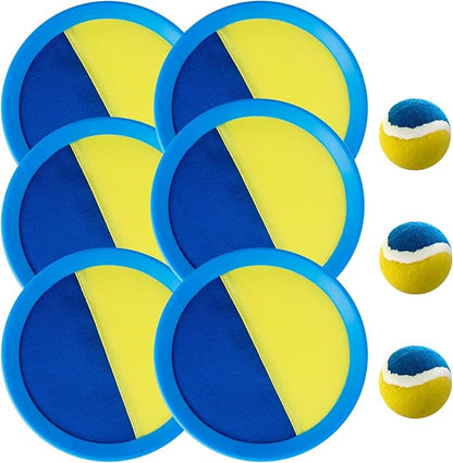 Weehoey Kids Toys - Outdoor Games for Kids, Toss and Catch Ball Set with 6 Paddles 3 Balls, Toys for 3 4 5 6 7 8+ Year Old Boys Girls Christmas Birthday Gifts (Light Blue)