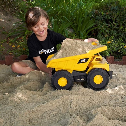 CAT Construction Toys, 15" Dump Truck Toy, Ages 2+, Sturdy Plastic, No Batteries Required, CAT Construction Tough Rigs Series