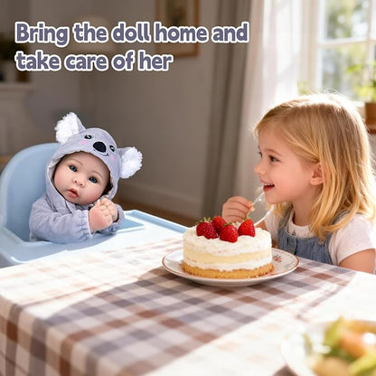 Aori Baby Dolls 17 inches, Real Life Baby Doll with Feeding Kit Included, Life Like Baby Dolls that Look Real, Newborn Baby for Kids, Birthday, Pretend Play