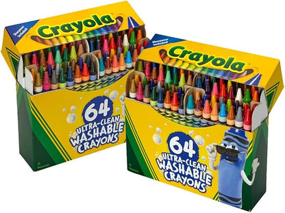 Crayola Washable Crayons - 64ct (2 Boxes), Bulk Crayons for Kids, Crayon Set, Coloring Book Crayons, Gifts for Kids & Toddlers [Amazon Exclusive]