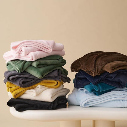 CozyLux Fleece Bed Blankets Throw XL Size Pink - 300GSM Soft Lightweight Cozy Plush Fuzzy Microfiber Flannel Blanket for Travel Camping Chair and Sofa, 50x70 inches