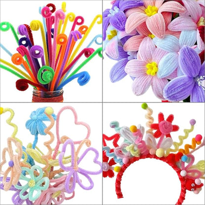 Swpohrat 100 Pieces Taropurple Pipe Cleaner Craft Set,Thick Fuzzy Chenille Stem Pipe Cleaners for DIY Craft Projects and Decorations