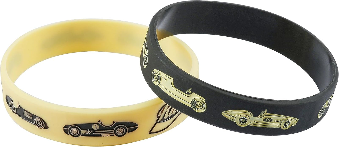 Cleverplay 24 Pack Vintage Race Car Wristbands Bracelets, Birthday Decoration Vintage Race Car Party Favors for Kids
