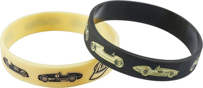 Cleverplay 24 Pack Vintage Race Car Wristbands Bracelets, Birthday Decoration Vintage Race Car Party Favors for Kids