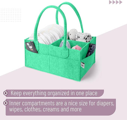 Mr. Pen- Baby Diaper Caddy Organizer, Green, Nursery Storage Bin and Car Organizer for Diapers and Baby Wipes