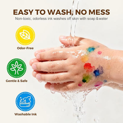 Jar Melo Washable Dot Markers for Toddlers, 12 Colors Dot Paints with 120 Printed PDF & 20 Activity Papers, Non-Toxic Bingo Markers for Kids Arts and Crafts Gifts