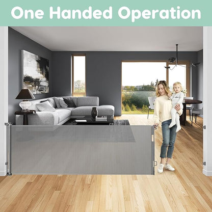 90 Inch Extra Wide Baby Gates Extra Wide Retractable Baby Gates for Dogs Indoor Outdoor Retractable Gate Super Wide Retractable Dog Gate Extra Long Baby Gate for Large Openings Extra Large Pet Gates