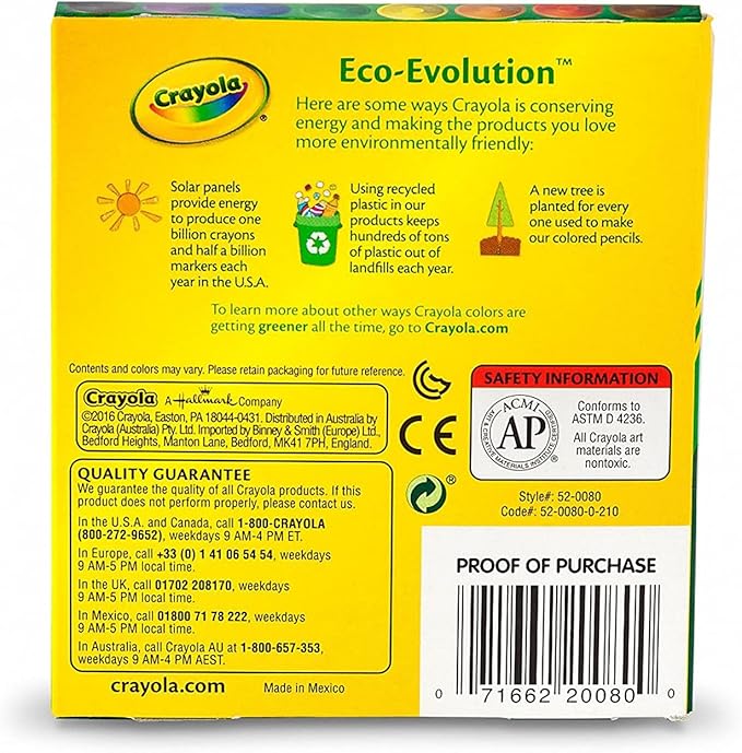 Crayola Large Crayons - Assorted (8 Count), Giant Crayons for Kids & Toddlers, Ages 2+