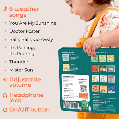 Cali's Books You are My Sunshine Music Book Toddlers 1-3 Years Old - Nursery Rhymes Musical Book, Headphone Jack, Interactive Baby Sound Book